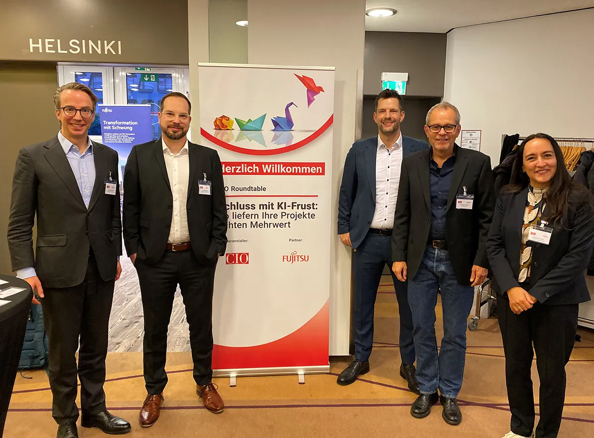 Roundtable: Die Sprecher des Abends (v.l.n.r.): Phillip Schlenkhoff, Thomas Diener, Maximilian Schulze-Berl, Christoph Lixenfeld, Veronica de la Pena